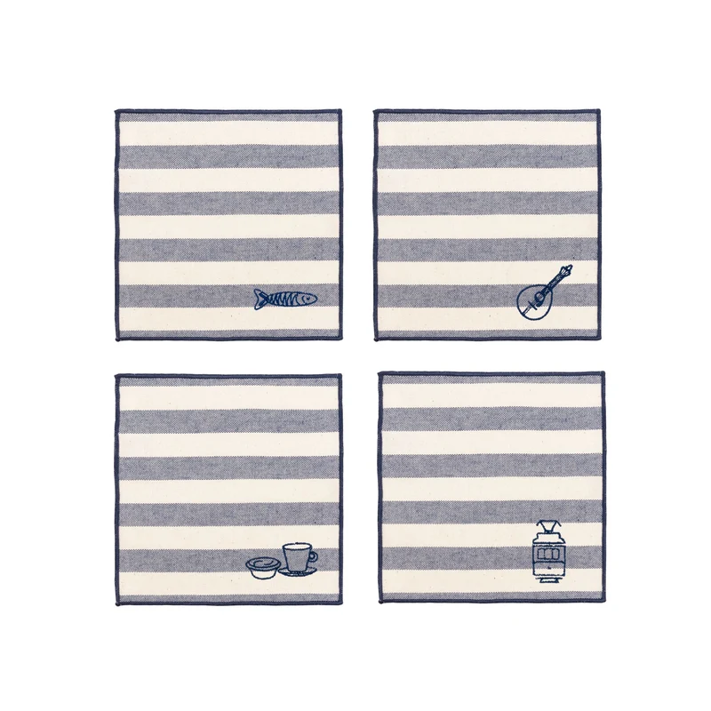 Roupa de mesa Barra, em algodão, com motivos inspirados em Portugal bordados