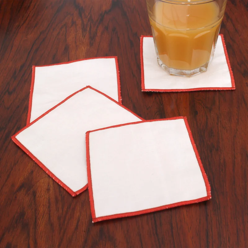 Juego de 4 posavasos de lino lavado