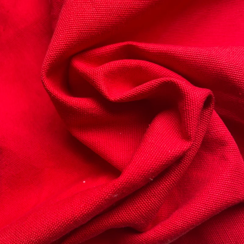 Tela Rústica de Lino y Algodón 2m Ancho | Rojo