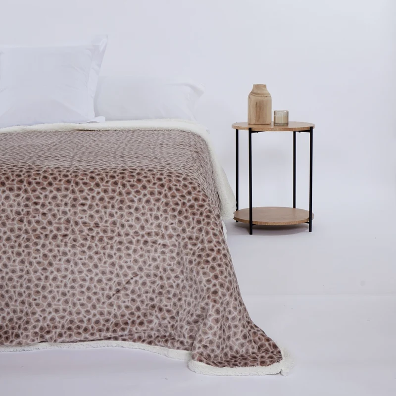 Manta sherpa animal print beige