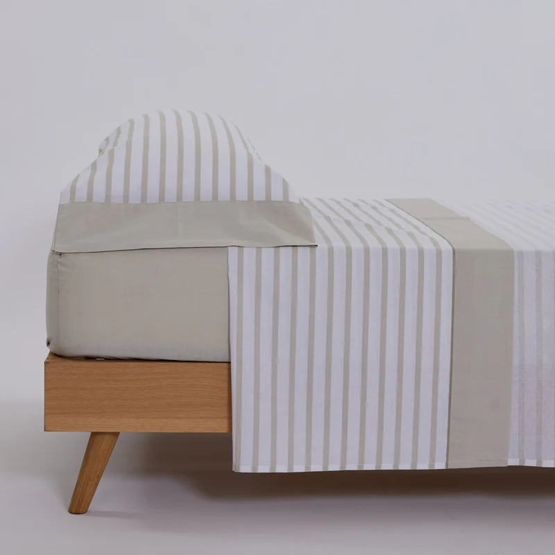 Juego de sábanas algodón berta beige