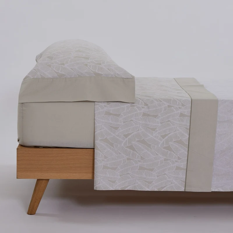 Juego de sábanas algodón casandra beige