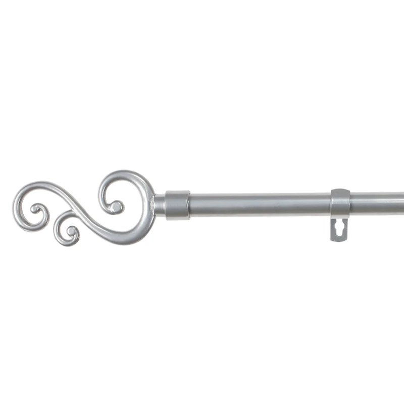 Barra De Cortinas Universal Extensible Metal Forma S- Gris