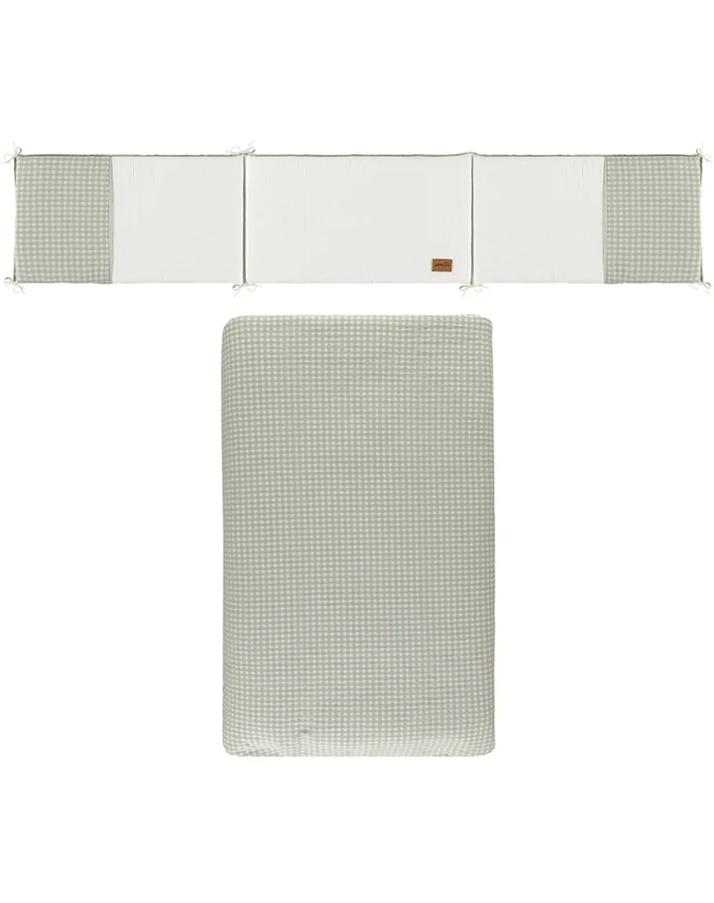Colcha + protector cuna - CHECKS VERDE