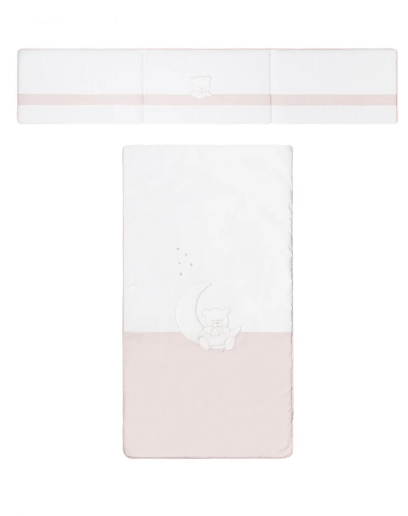 Colcha + protector cuna - TEDDY ROSA