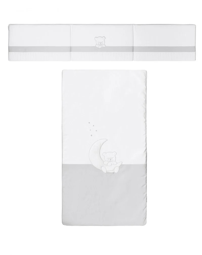 Colcha + protector cuna - TEDDY GRIS