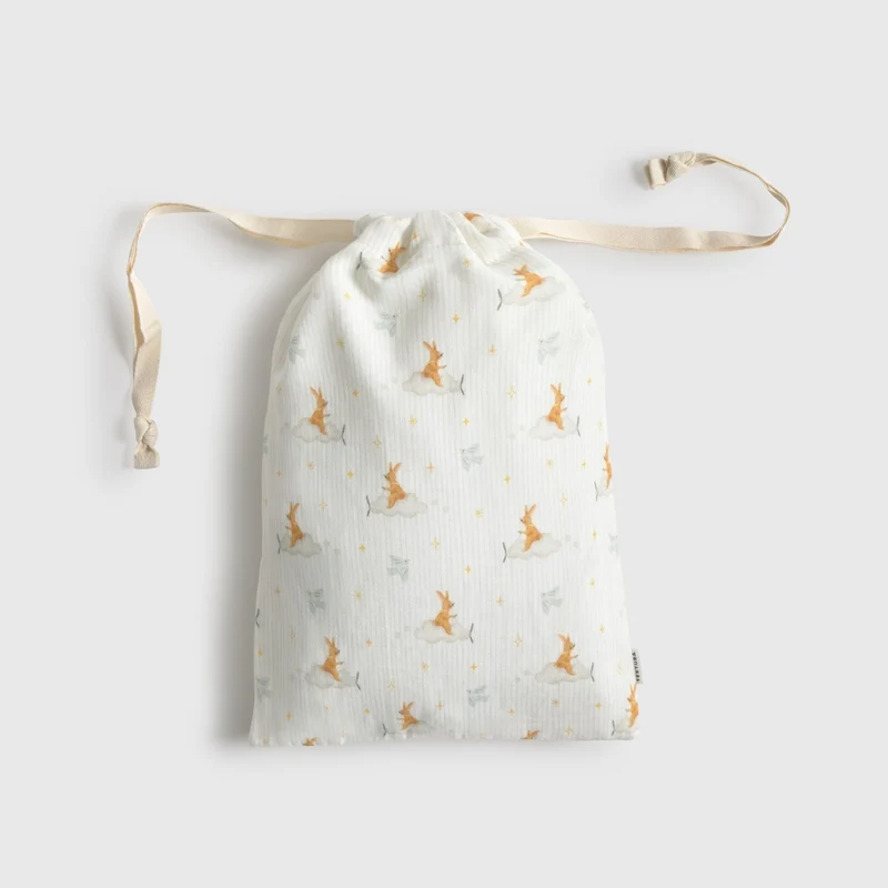 Bolsa algodón gasa conejos nubes Conu