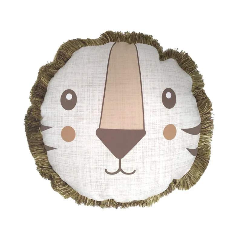 Funda cojín Infantil Leon con flecos