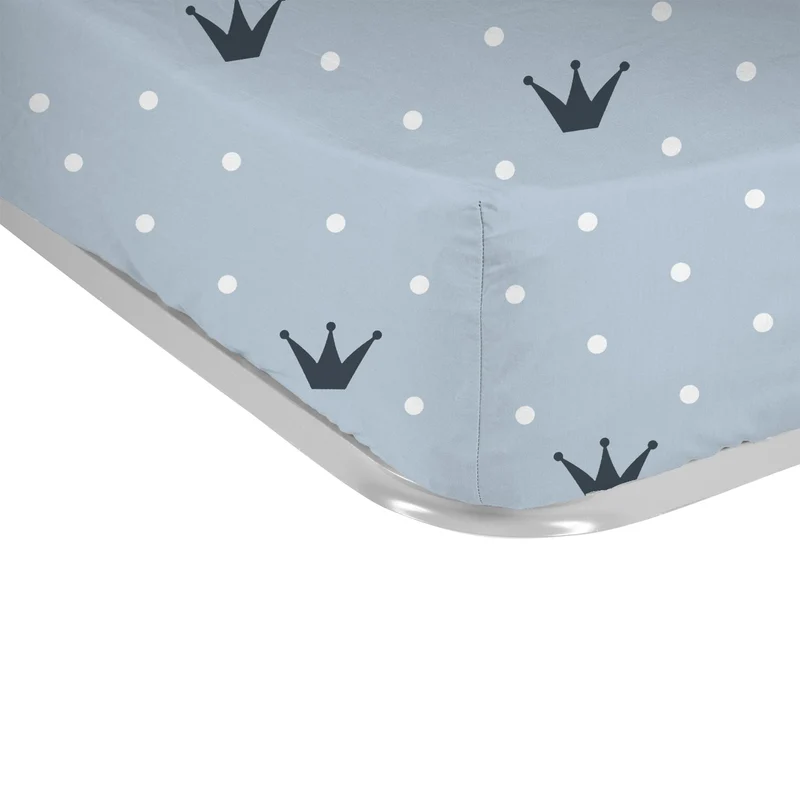 Sábana bajera Estampada Infantil Coronas Azul