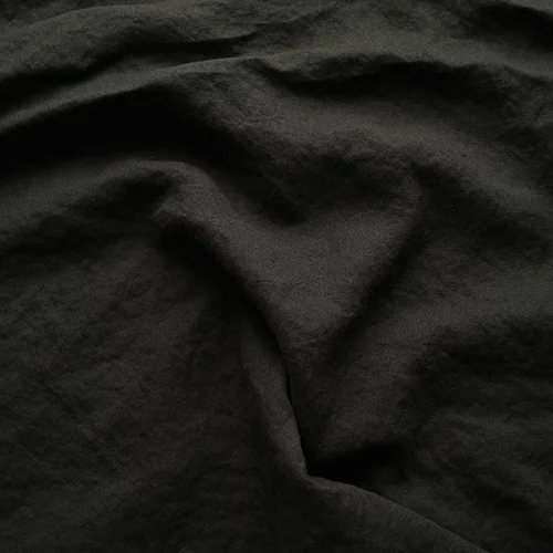 Par de fundas de almohada con bordes planos bordados con vainica en lino tinta negra
