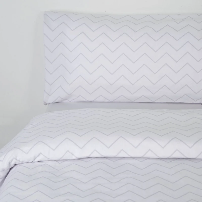 Funda nórdica franela zig zag gris