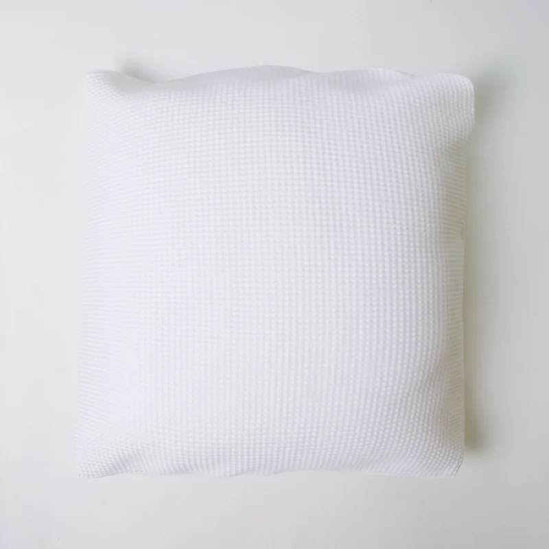 Funda de cojín nido abeja algodón blanco