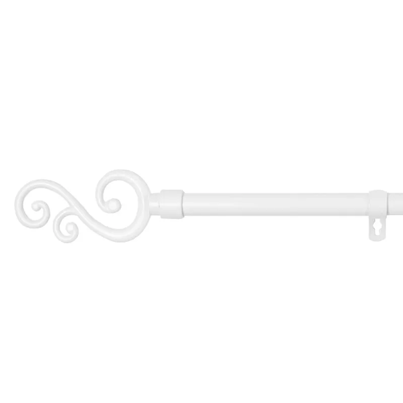 Barra De Cortinas Universal Extensible Metal Forma S- Blanco