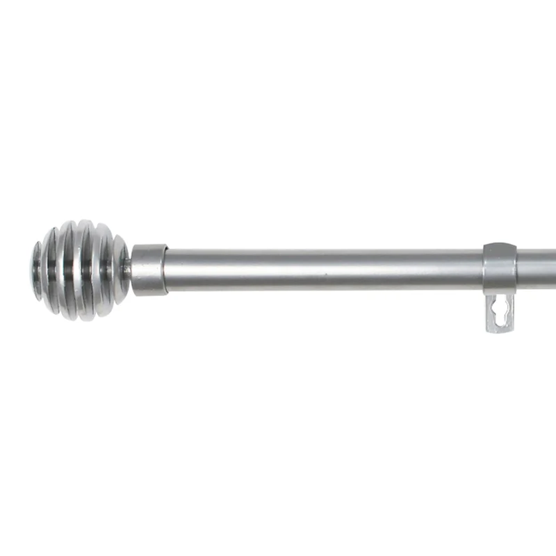 Barra De Cortinas Universal Extensible Metal Bola Rota. Gris