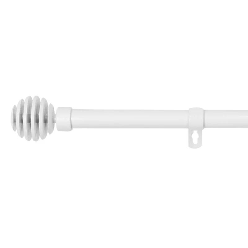 Barra De Cortinas Universal Extensible Metal Bola Rota. Blanco