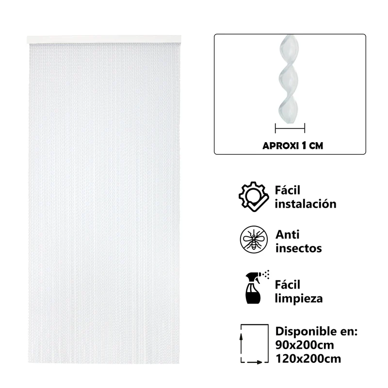 Cortina para Puerta Tiras PVC - Modelo Espiral - Transparente R9