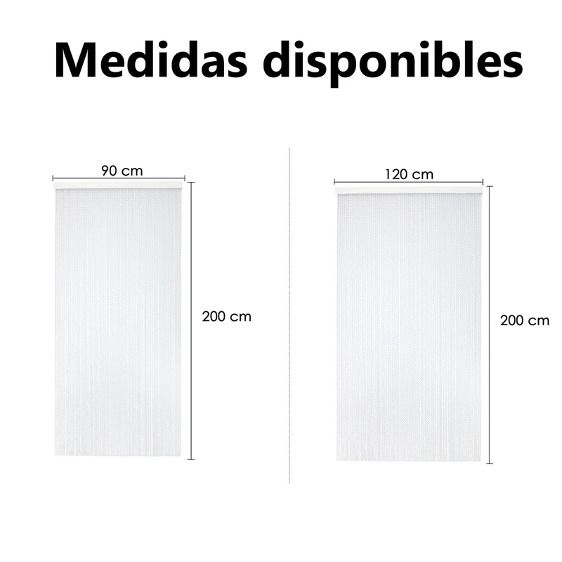 Cortina para Puerta Tiras PVC - Modelo Espiral - Blanco+Filo Transparente R7