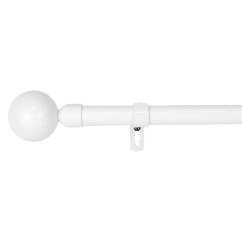 Barra De Cortinas Universal Extensible Metal Bola. Blanco