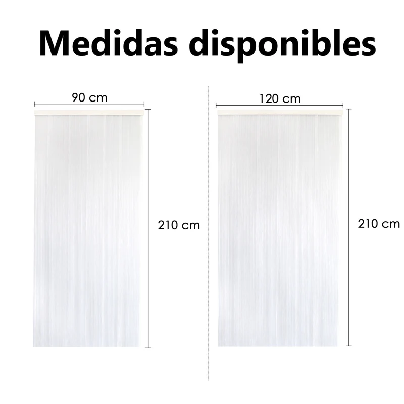 Cortina para Puerta Tiras PVC 210x90cm - Modelo Tosca - Marron+Filo Transparente P13