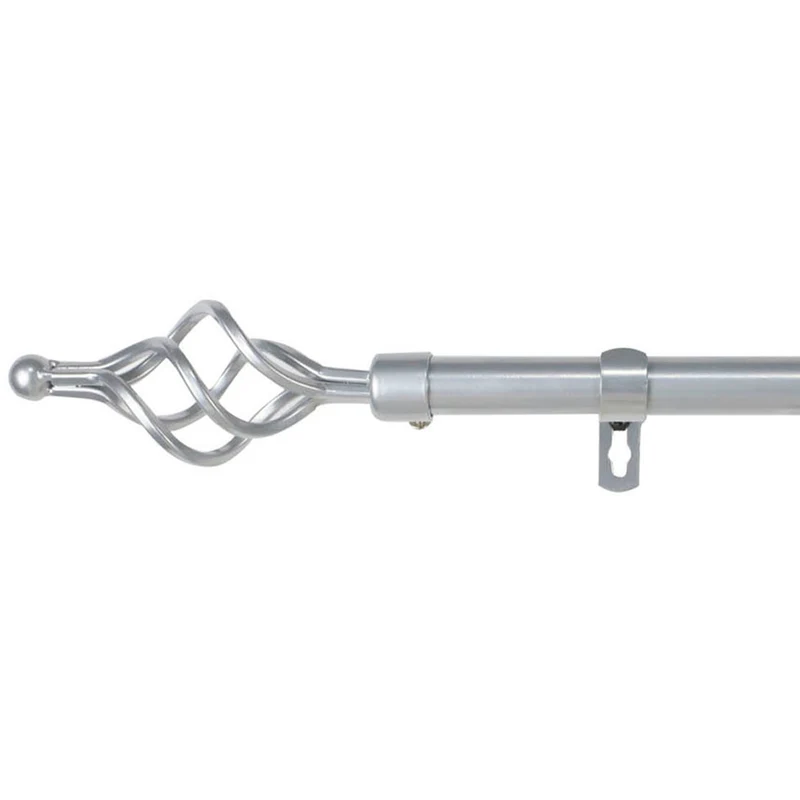 Barra De Cortinas Universal Extensible Metal Trenza. Gris