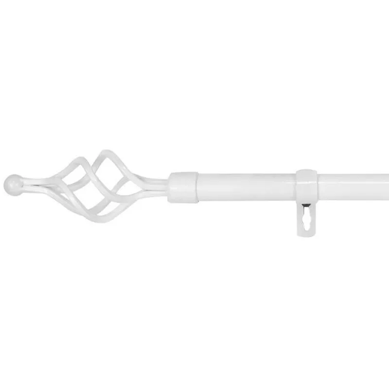 Barra De Cortinas Universal Extensible Metal Trenza. Blanco