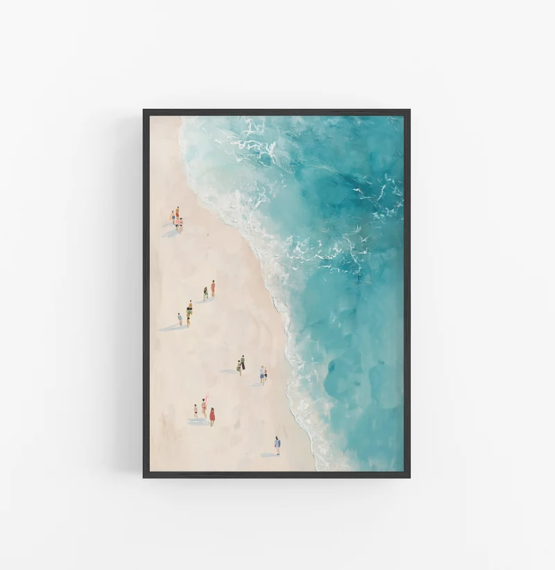 Cuadro Playa Minimalista Azul Beige