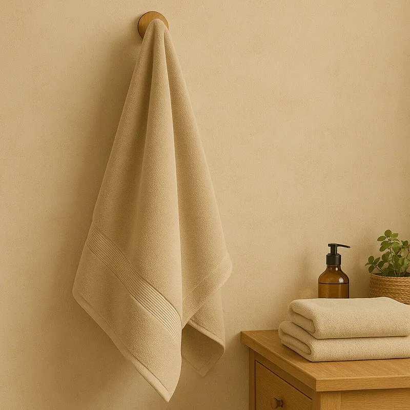 Toalla Zero Twist 100% Algodón Beige – 600 g/m², extra suave y absorbente