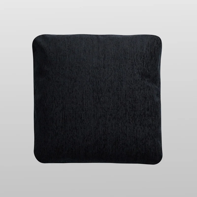 Funda de cojín chenilla negro