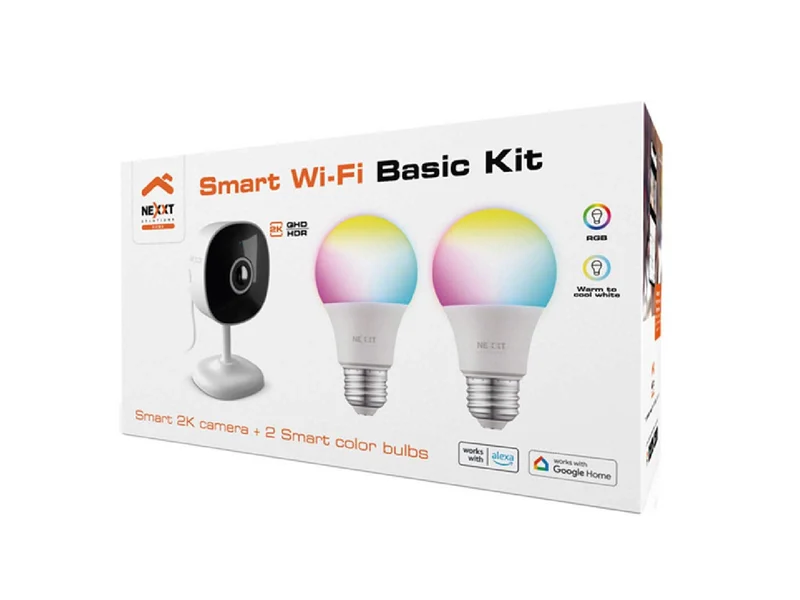 Kit Completo Smart Cámara+ 2 Bombillas Inteligentes Nexxt