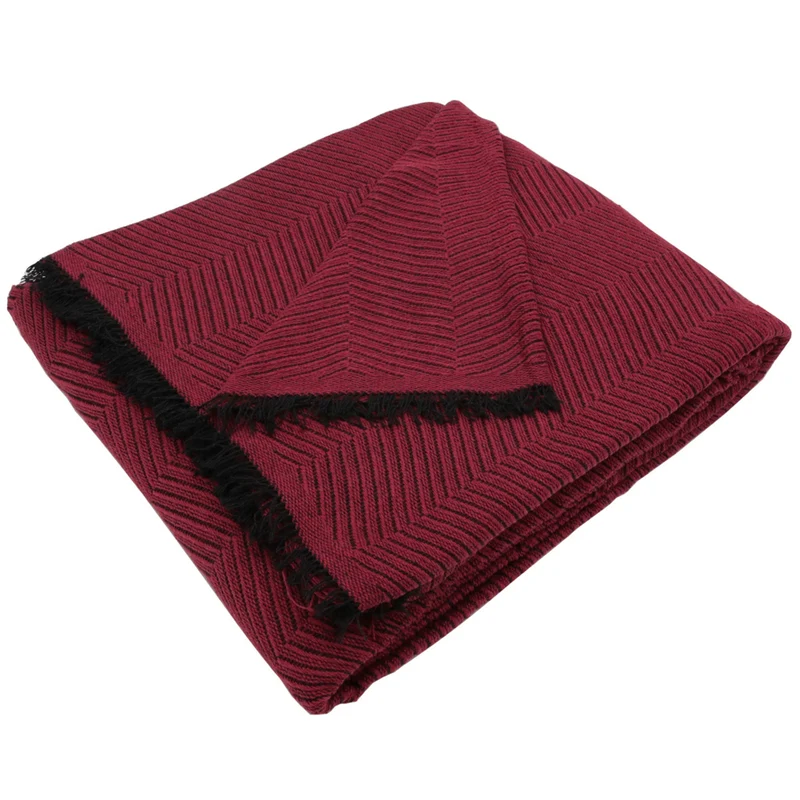 Colcha multiusos, plaid - Espiga Granate Negro