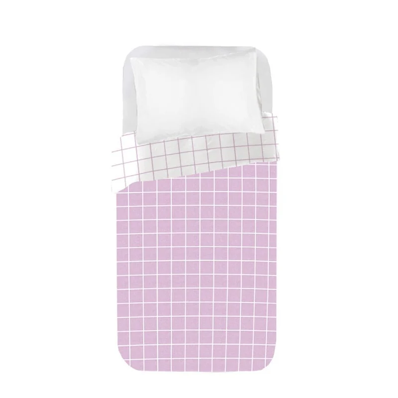 Funda nórdica Bebé Reversible Cuadro Malva
