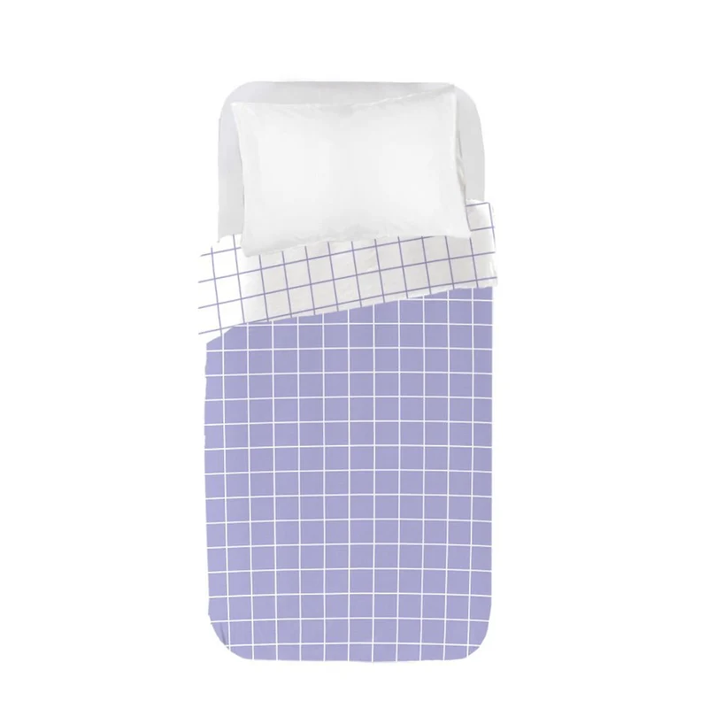 Funda nórdica Bebé Reversible Cuadro Lavanda