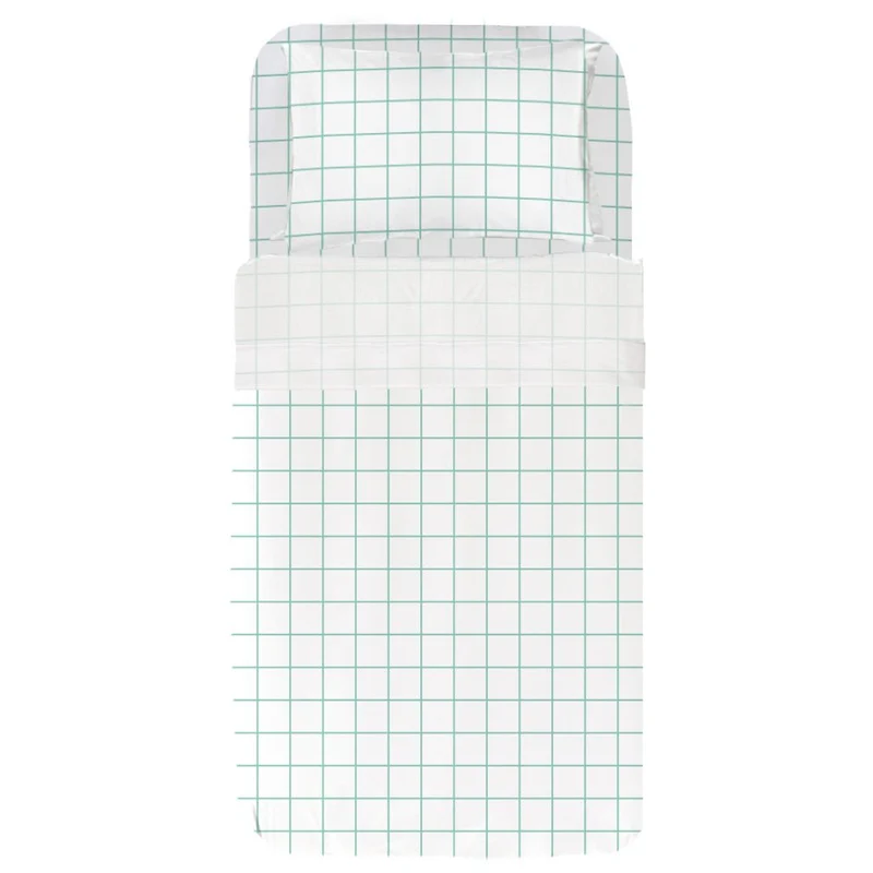 Juego Sábanas Estampadas Cuadro Verde