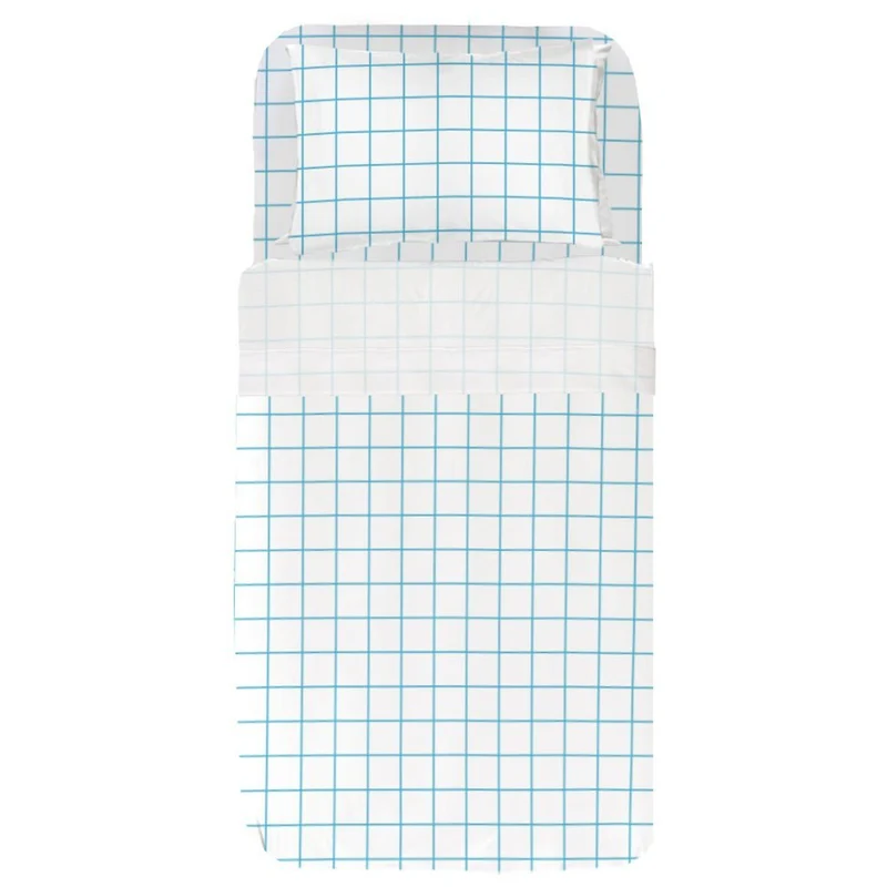 Juego Sábanas Estampadas Cuadro Blue