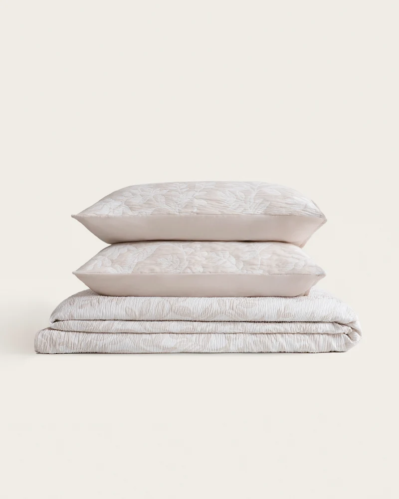 Colcha Reversible Jacquard Indiana - 155 g/m² - Crema