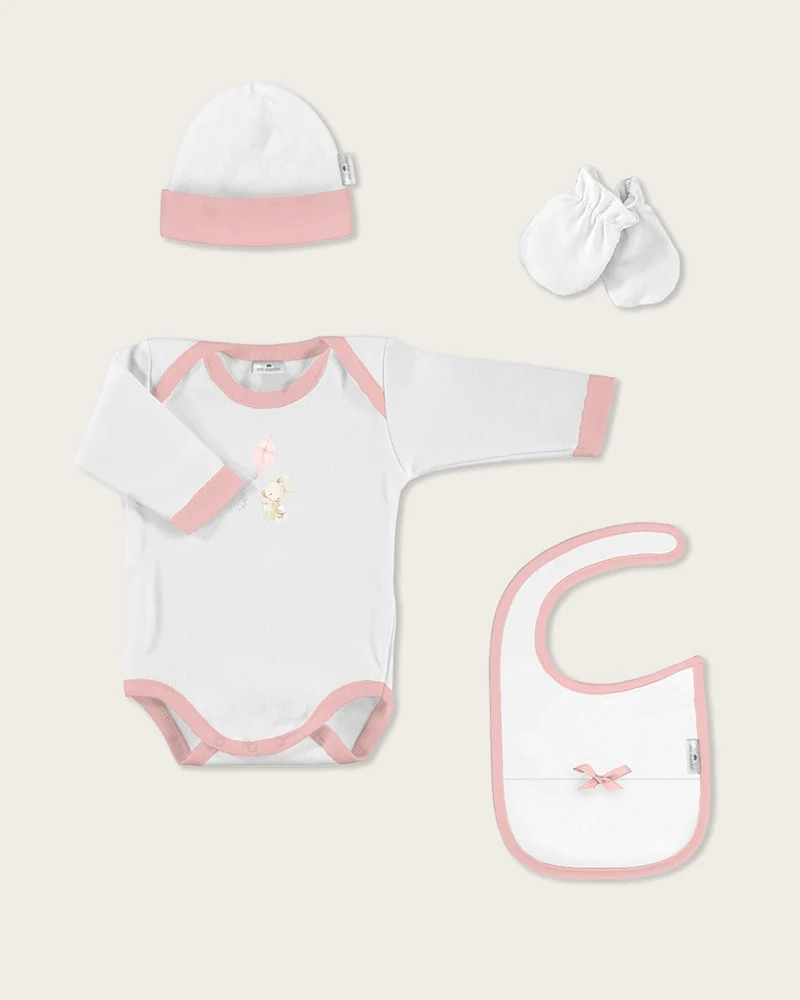 Set Bebé 5 Piezas Conejito Cometa - Rosa Bebé