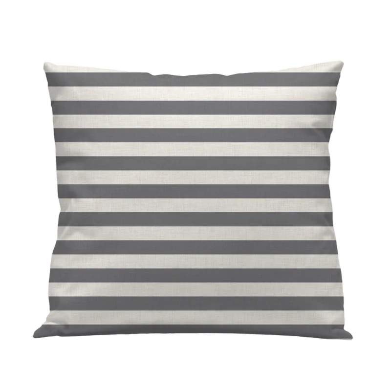 Funda cojín Raya Horizontal Gris
