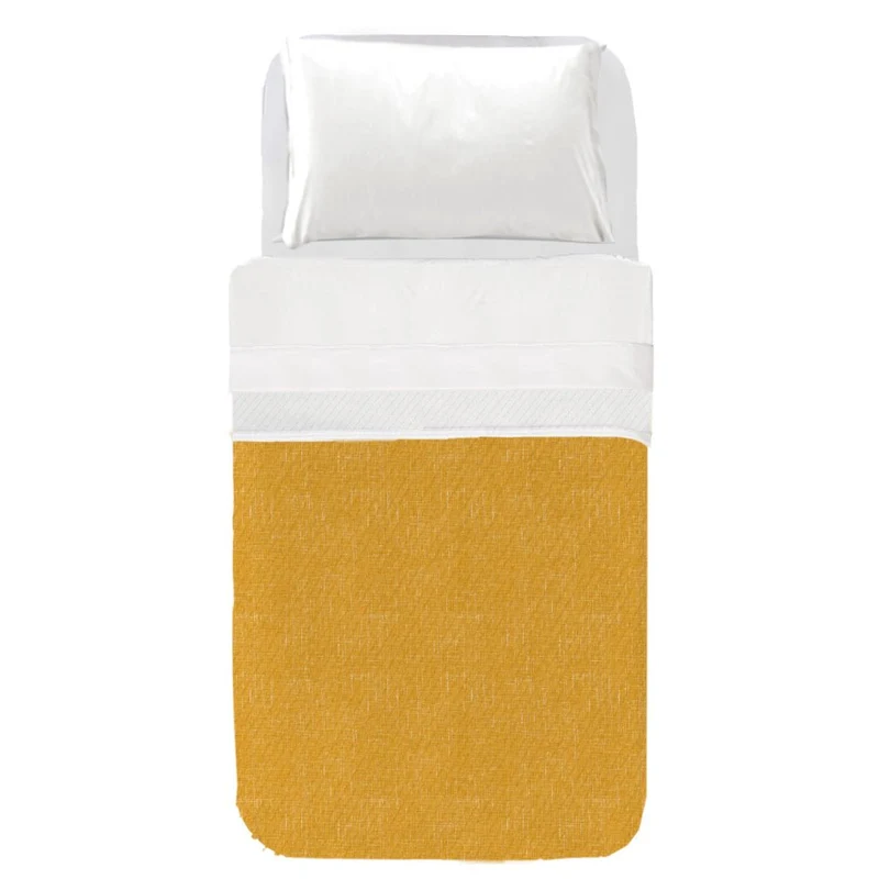 Colcha Infantil Estampado Textura lino Amarillo