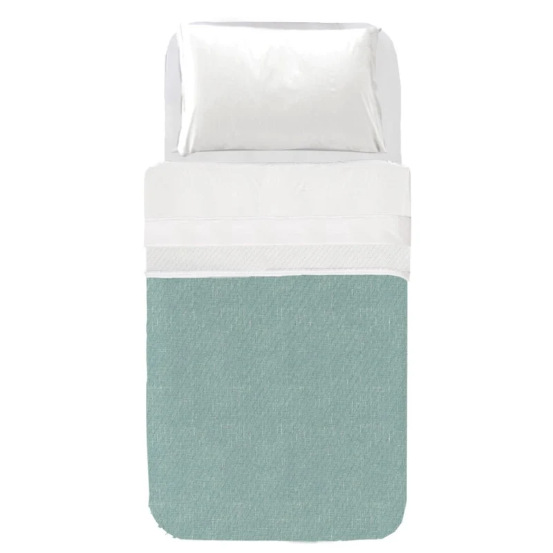 Colcha Infantil Estampado Textura lino Agua Marina