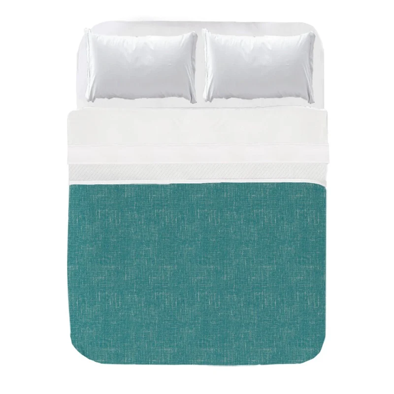 Colcha Estampado Textura Lino Turquesa