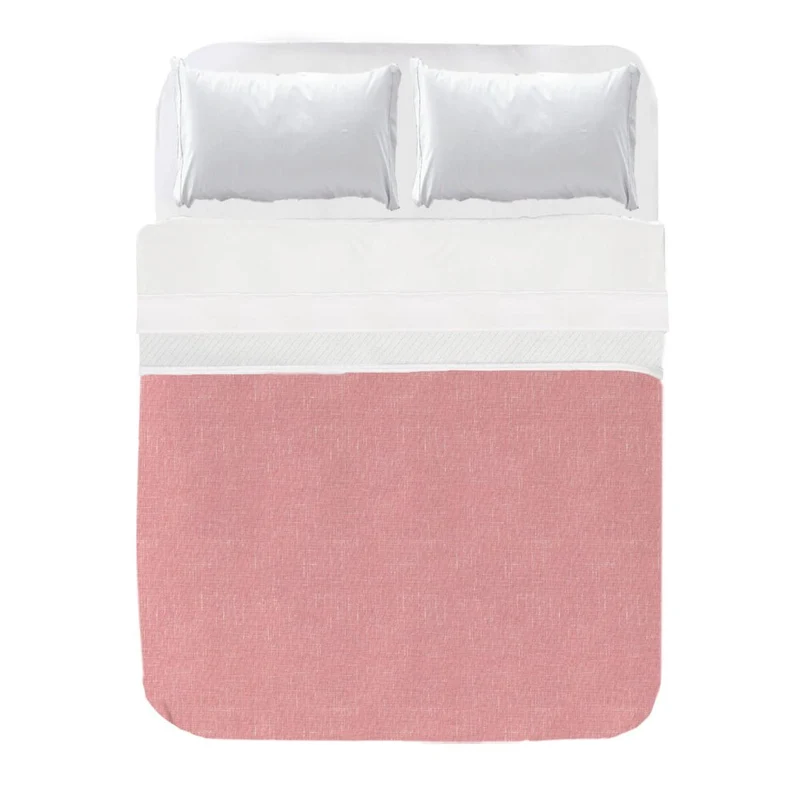 Colcha Estampado Textura Lino Rosa