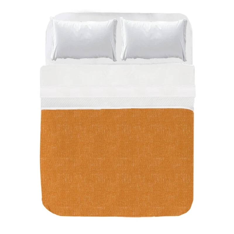 Colcha Estampado Textura Lino Naranja