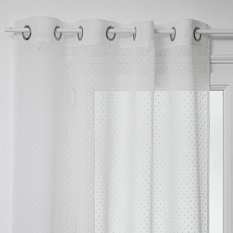 Cortina visillo jacquard blanco. 140cm x 240cm.