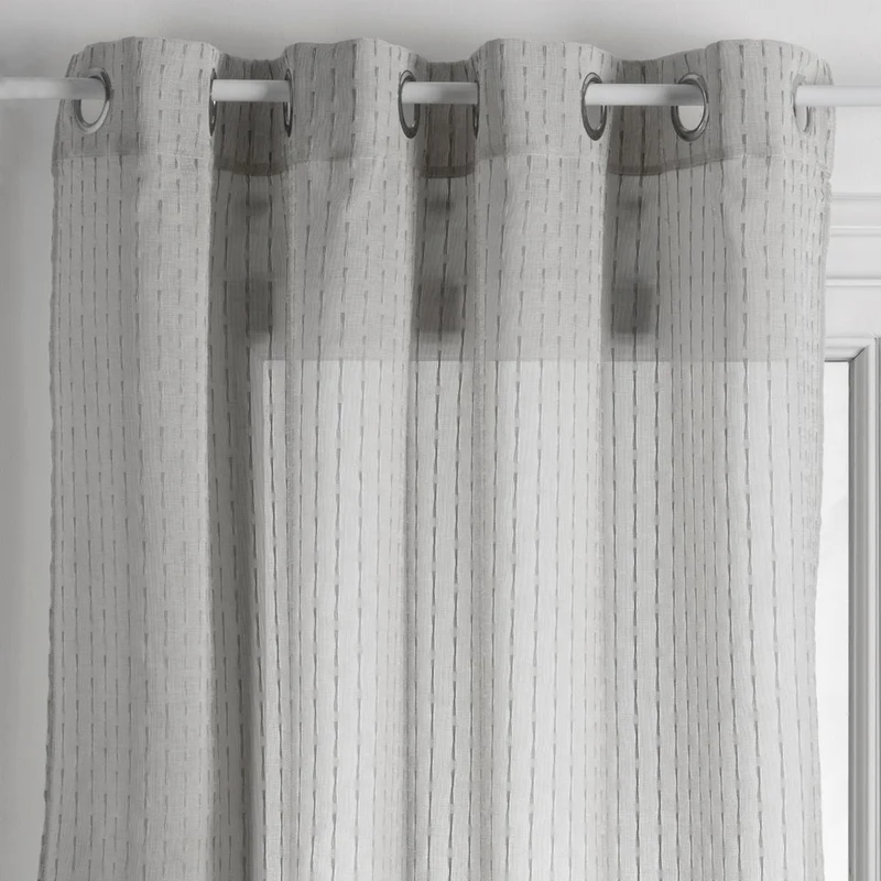 Cortina con rayas. Color Gris. 140 cm x 260 cm.