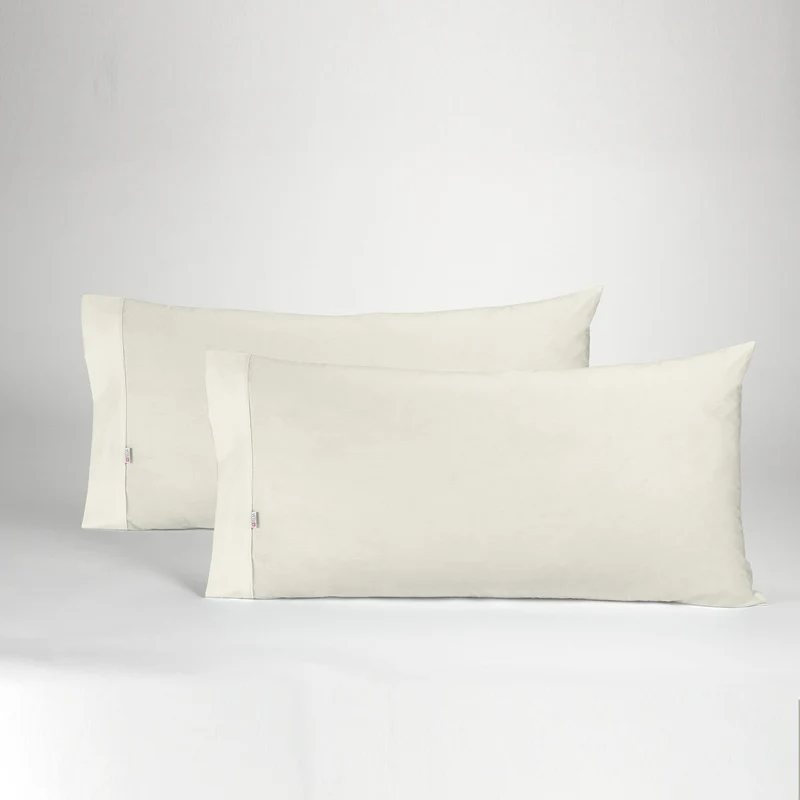 Funda de almohada algodón crema