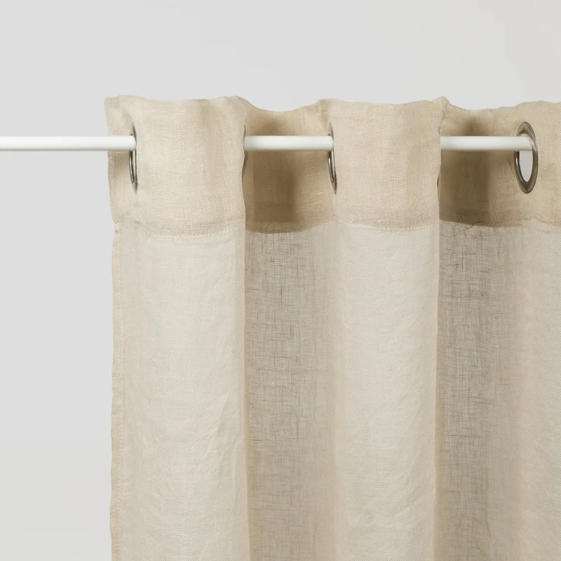 Cortina Ollao Visillo Algodón Lino Beige
