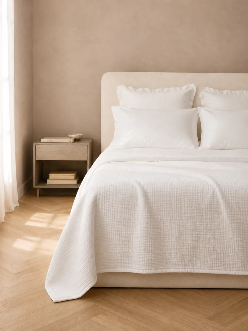 Colcha premium muselina hexa india natural