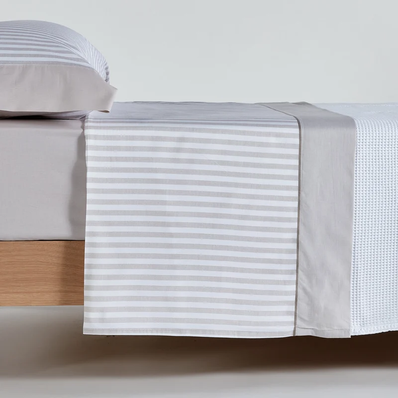 Juego de sábanas algodón serena beige