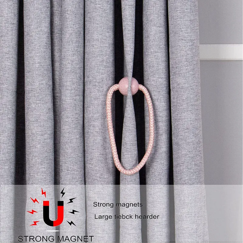 Abrazaderas Cortinas, Correas de Imán para Cortina, Hebillas Cuerda con Detalle de Bola de Gancho para la Decoración de Cortinas