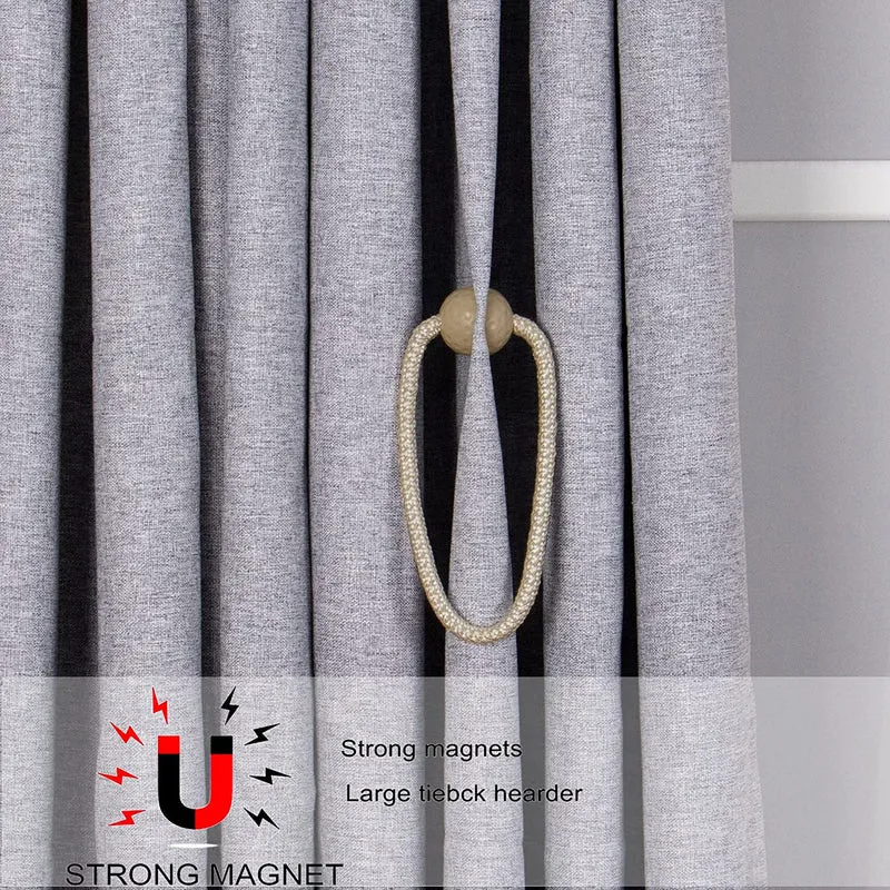 Abrazaderas Cortinas, Correas de Imán para Cortina, Hebillas Cuerda con Detalle de Bola de Gancho para la Decoración de Cortinas